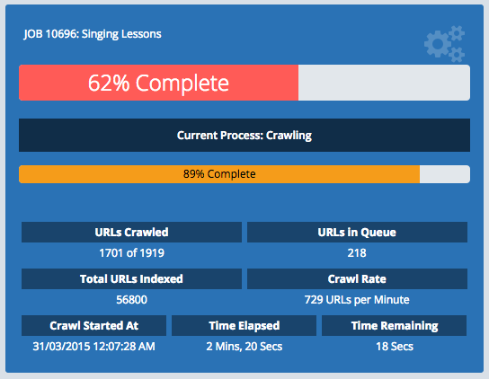 Live Status Updates when Crawling For Expired Domains